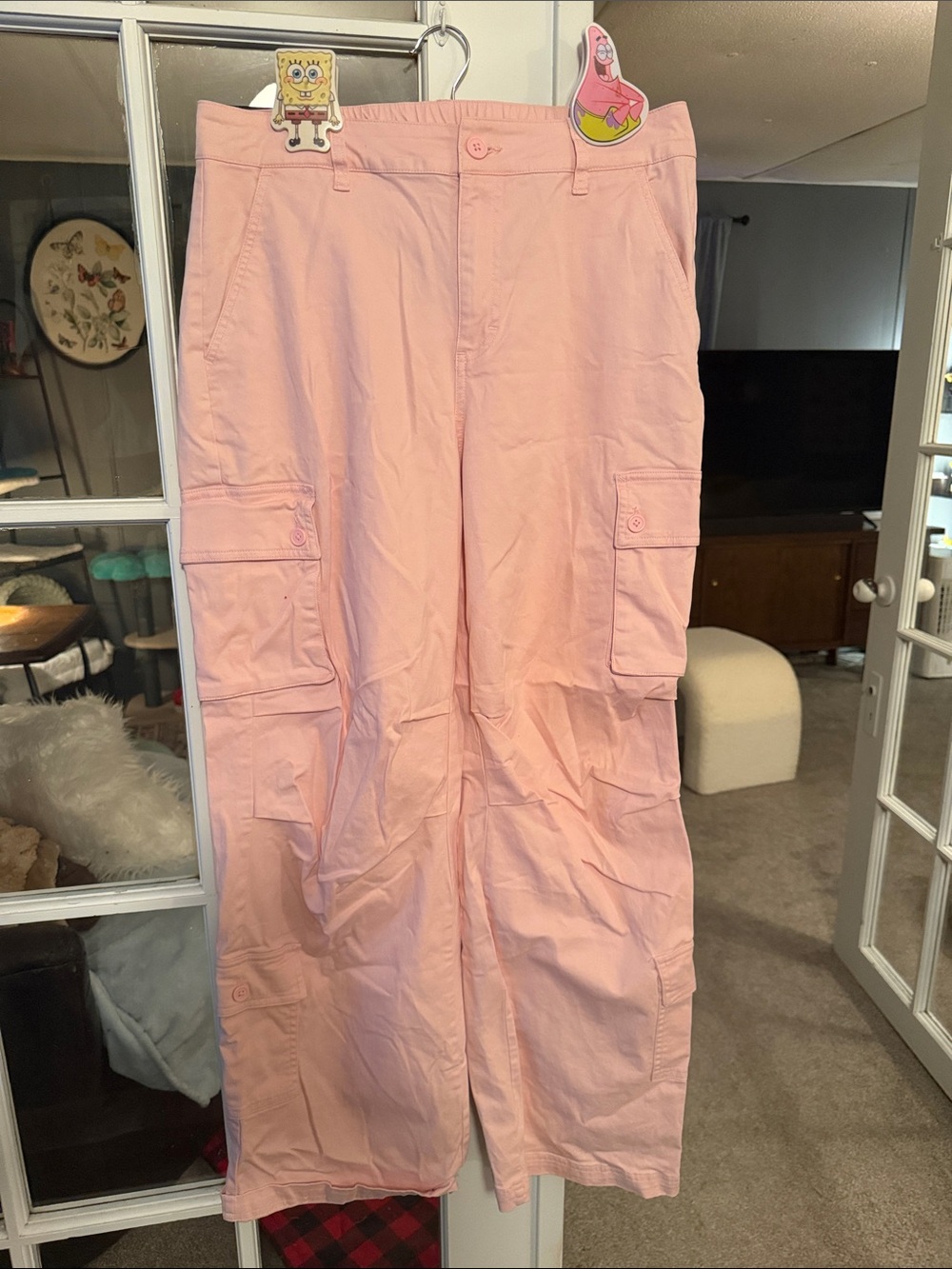 wild fable Light Pink Cargo Pants with Utility Pockets